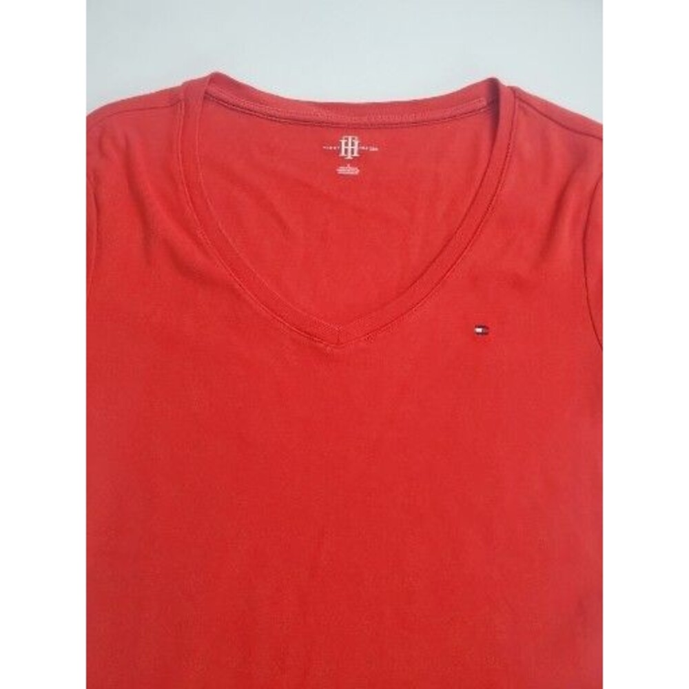 Tommy Hilfiger Women's Long Sleeve Casual Blouse Shirt, Red, M